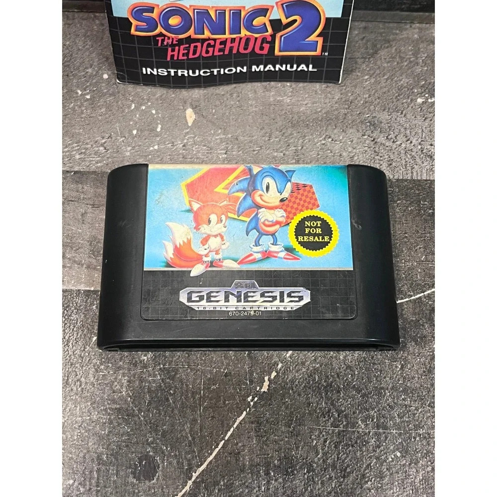 Sonic the Hedgehog 2 Sega Genesis Not For Resale Cartridge & Manual 670-2479-01